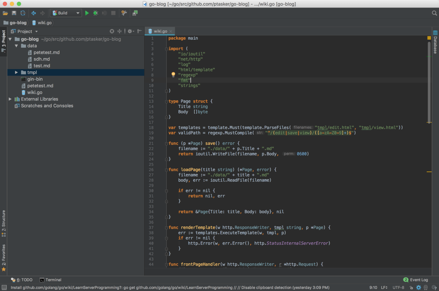 GoLand IDE screenshot