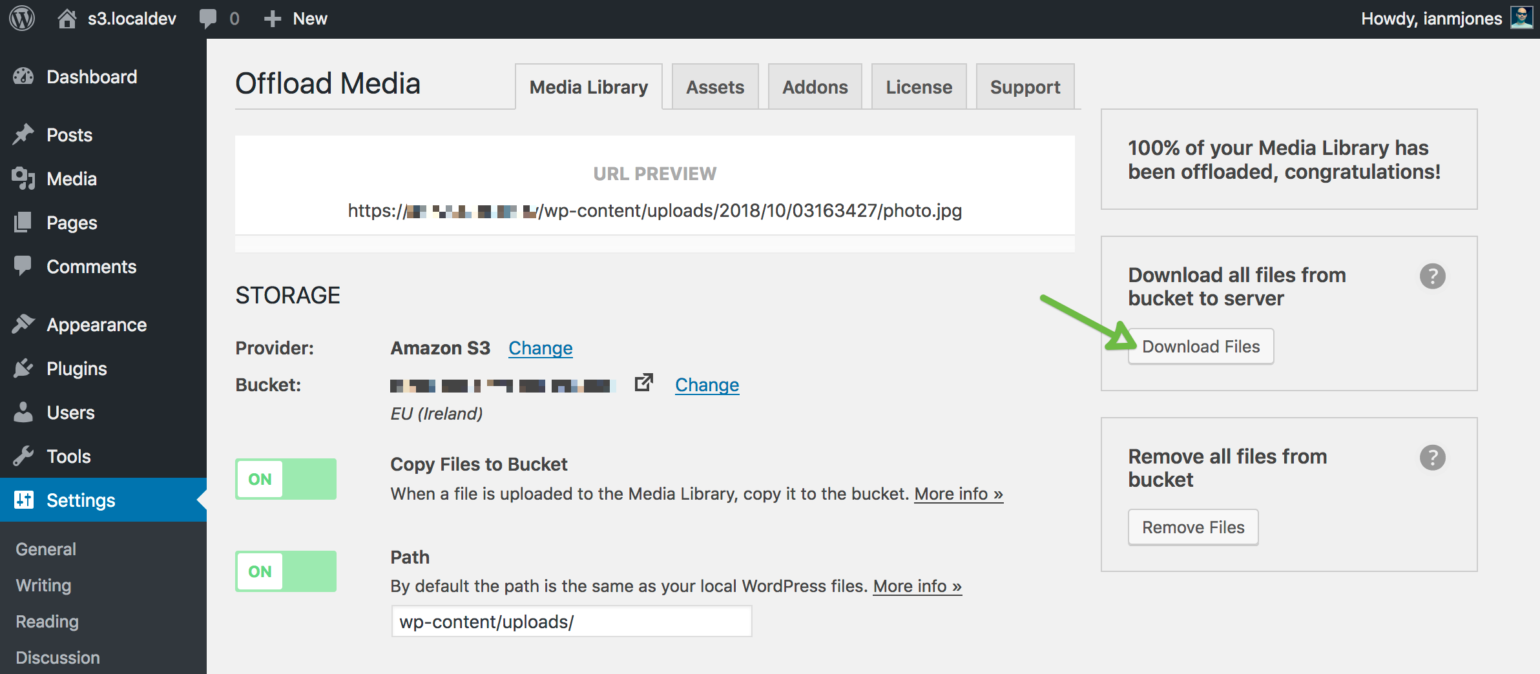 Offload Media - Download All Files From Bucket