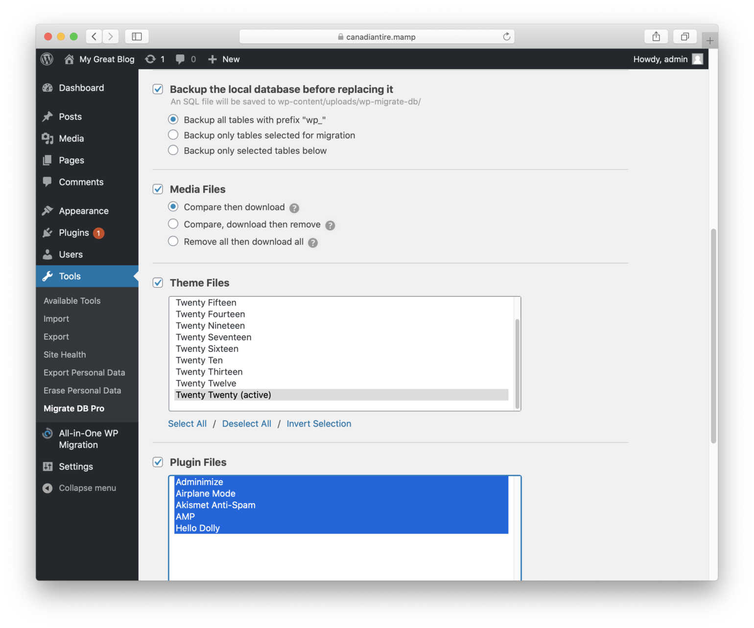 Migration options