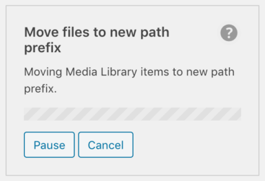 WP Offload Media's move objects tool in progress