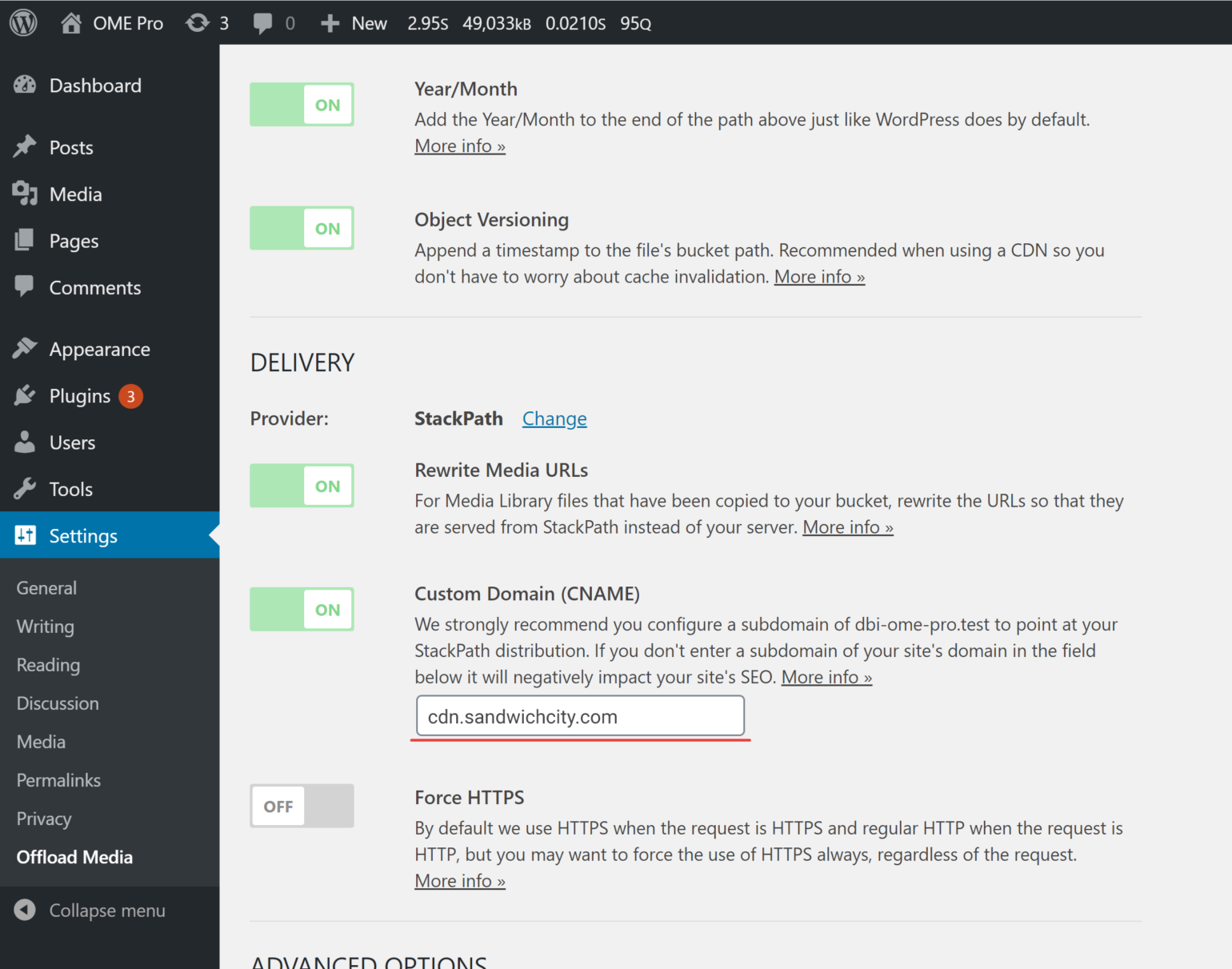 StackPath setup - Offload Media custom domain