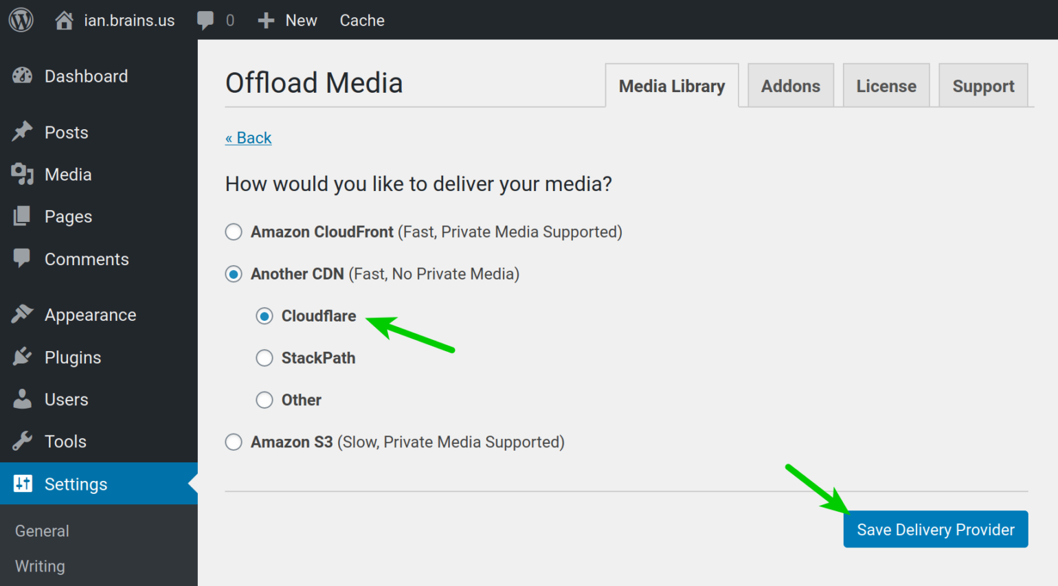 Choose Cloudflare Delivery Provider