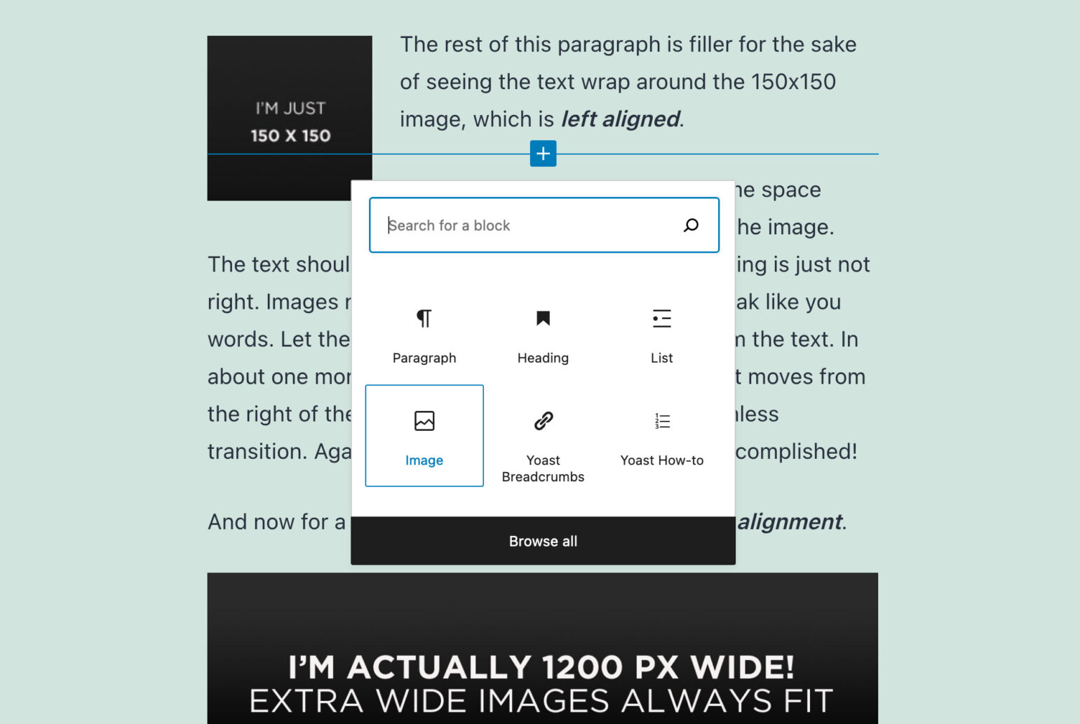 The Add Block dialog