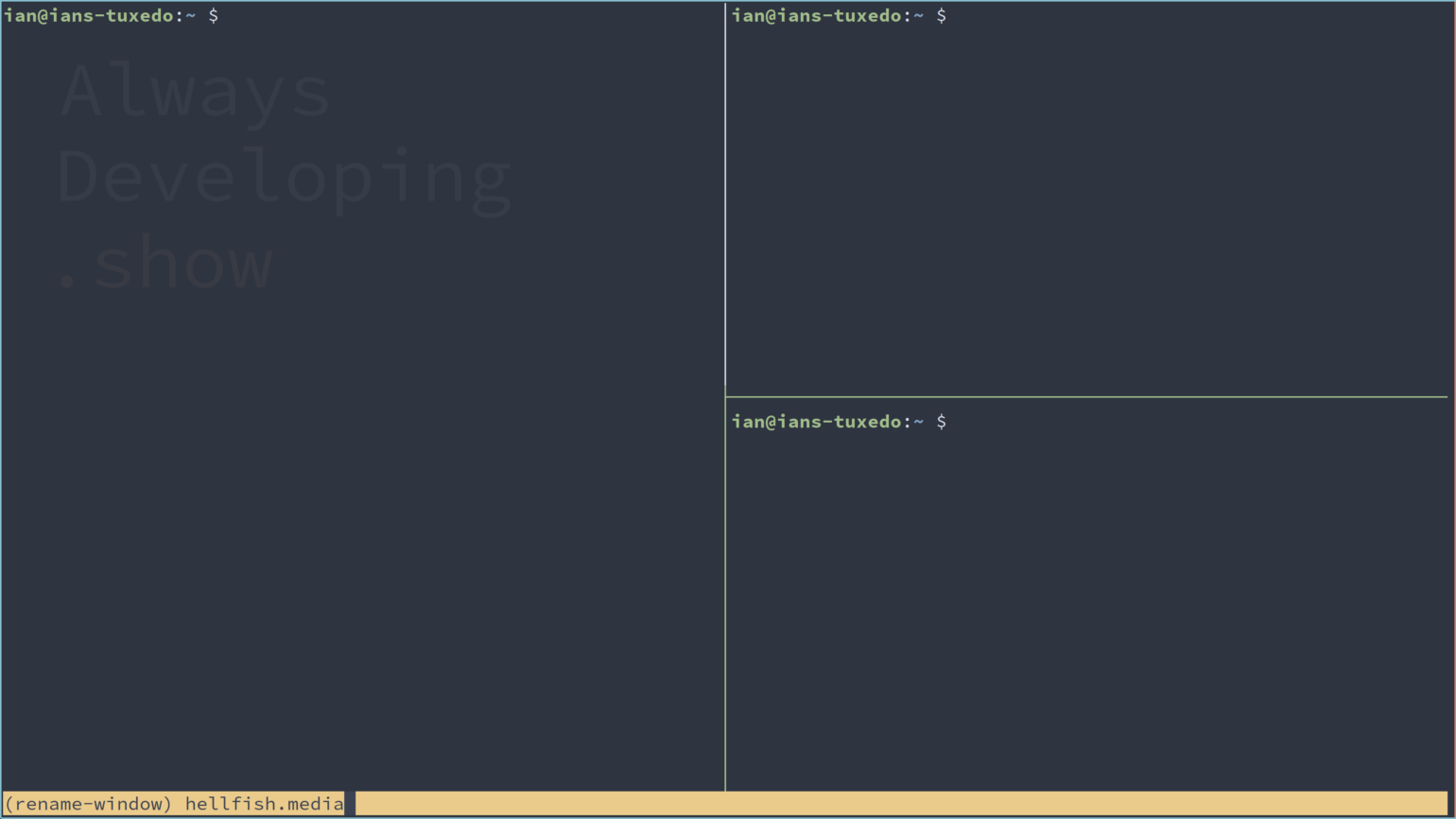 Renaming the active window in tmux.