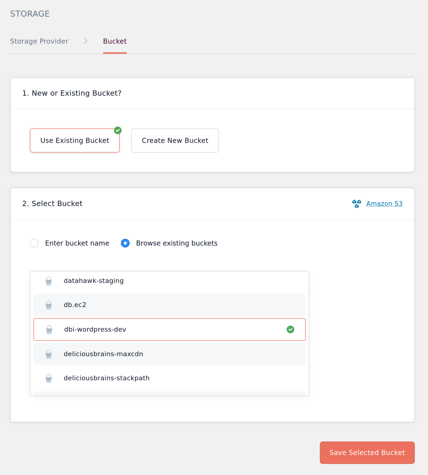 Browse Bucket for Amazon S3 in WP Offload Media