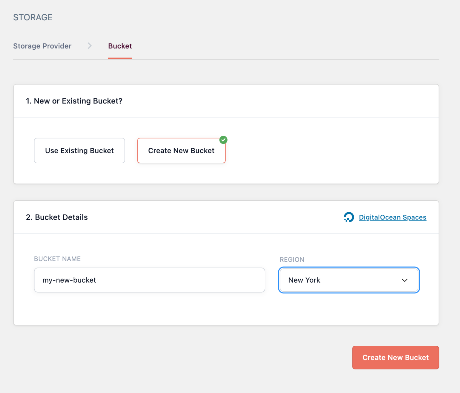 Create New Bucket for DigitalOcean Spaces in WP Offload Media