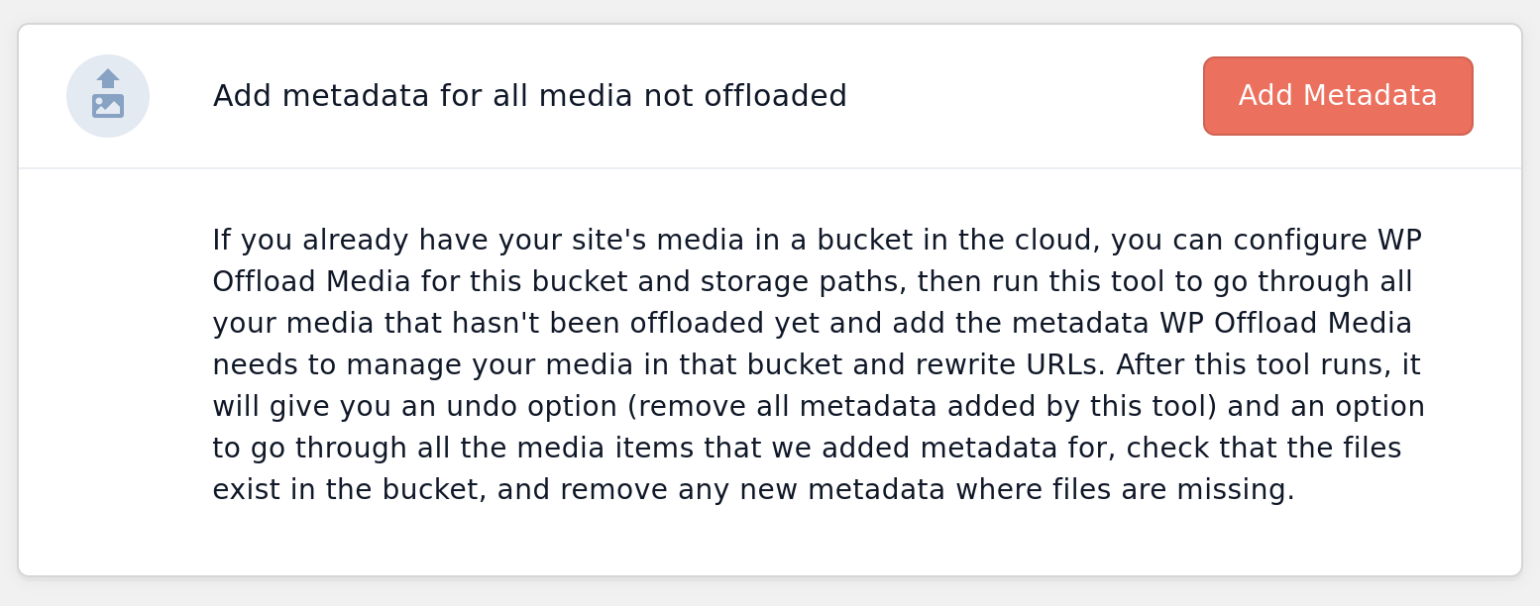 Screenshot of Add Metadata tool shown in Tools tab